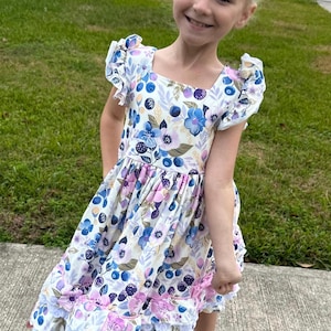 Rüschen und Spitze Blueberry Twirl Dress