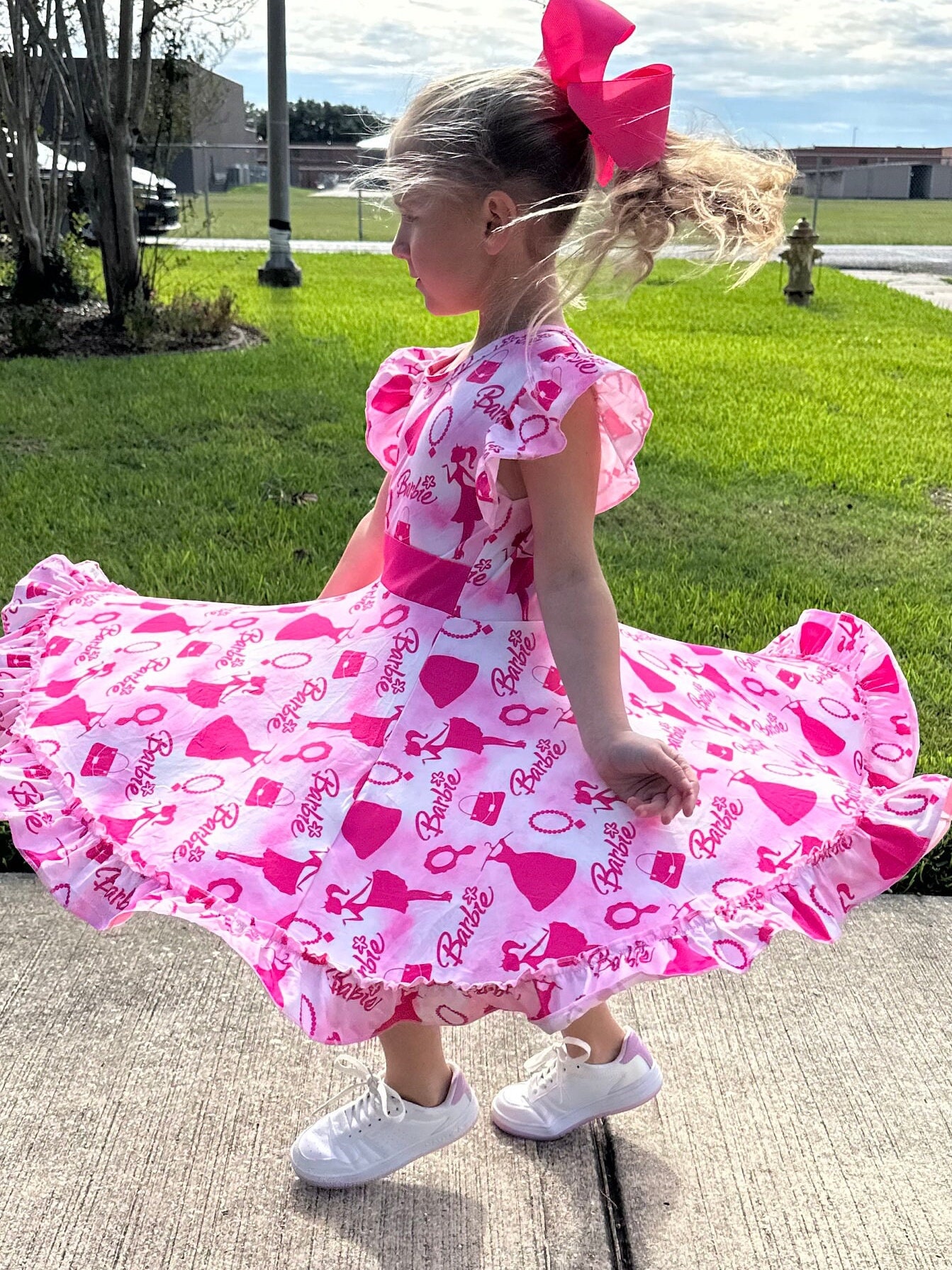 Girls Floral Belt Frock Dress | Kids Summer Dress | Baby Girl Dress | Barbie  Dress