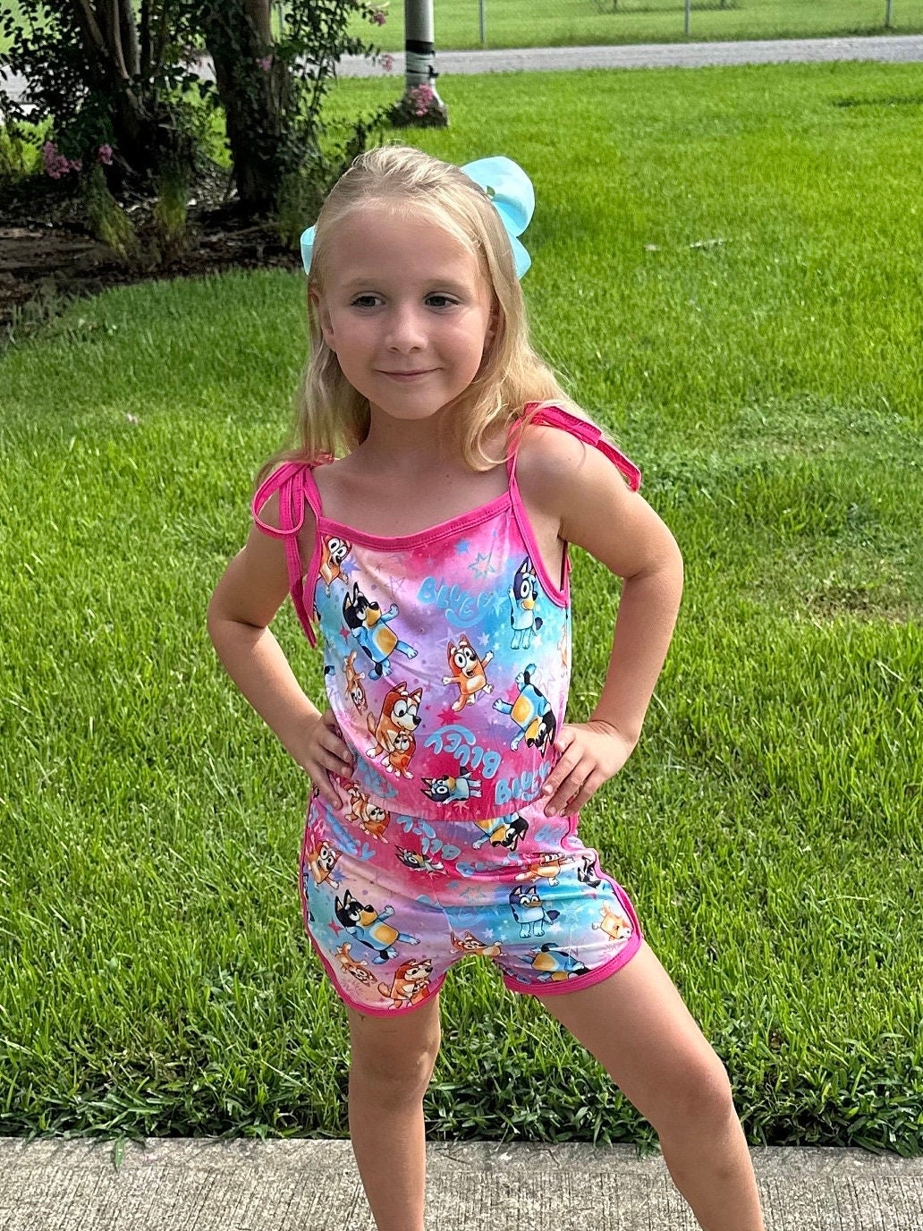 Balloon Animals Blue 2 Way Zipper Romper main image 1
