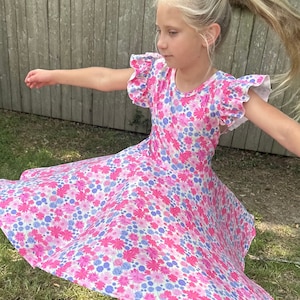 Pink Floral twirl Dress