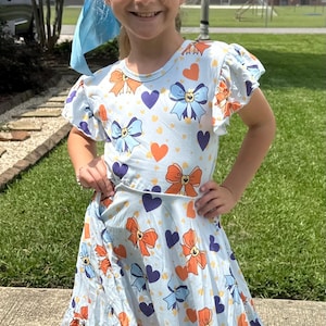 Bluey and Friend Bows Bow Back Twirl Dress with Shorts