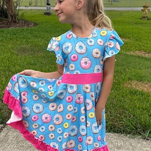 Donut Bow Back Twirl Dress