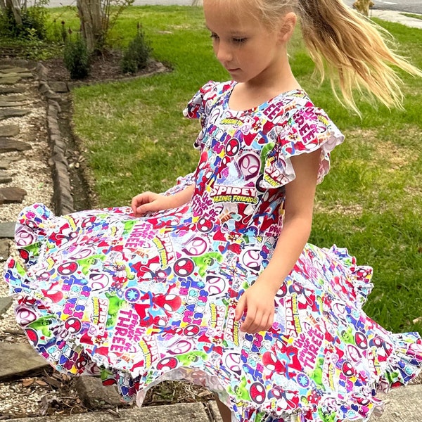 Super Hero and Friends Crossback twirl dress