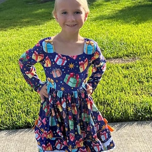 Holiday Gifts Ruffle and Lace Twirl Dress