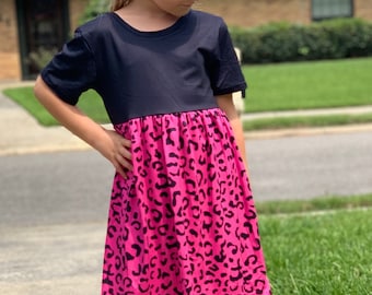 Pink Leopard Cap Dress