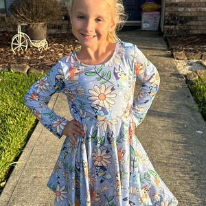 Blue Dog and Daisys long sleeve twirl dress
