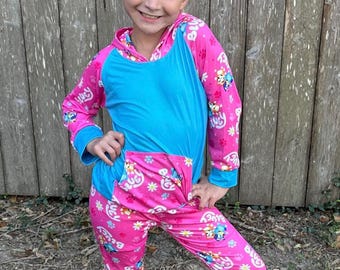 Blue Dog Flowers Jogger Set