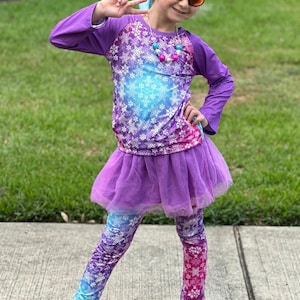 Snowflake tulle leggings Set