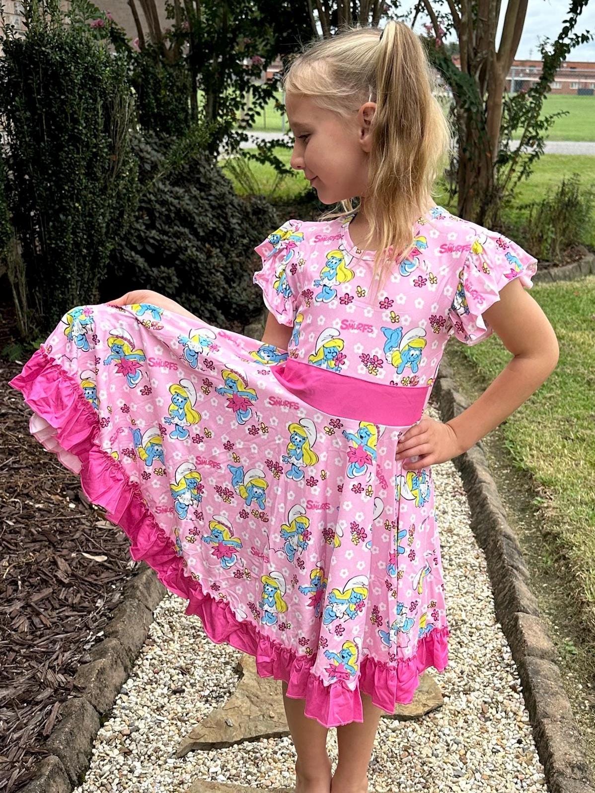 smurfette pink dress smurfette