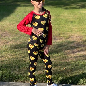 Conjunto de leggings de amor de softbol