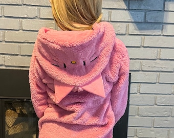 Pink Kitty Zip Up Fleece