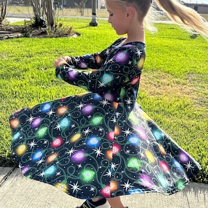 Christmas lights twirl dress