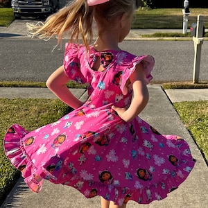 Dollhouse Flowers Bow Back Twirl Dress