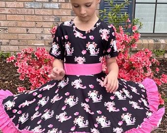 Axolotl Love Twirl Dress
