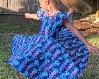 Jellyfish Flutter Twirl Dress