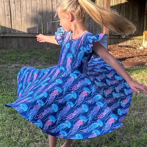 Jellyfish Flutter Twirl Dress