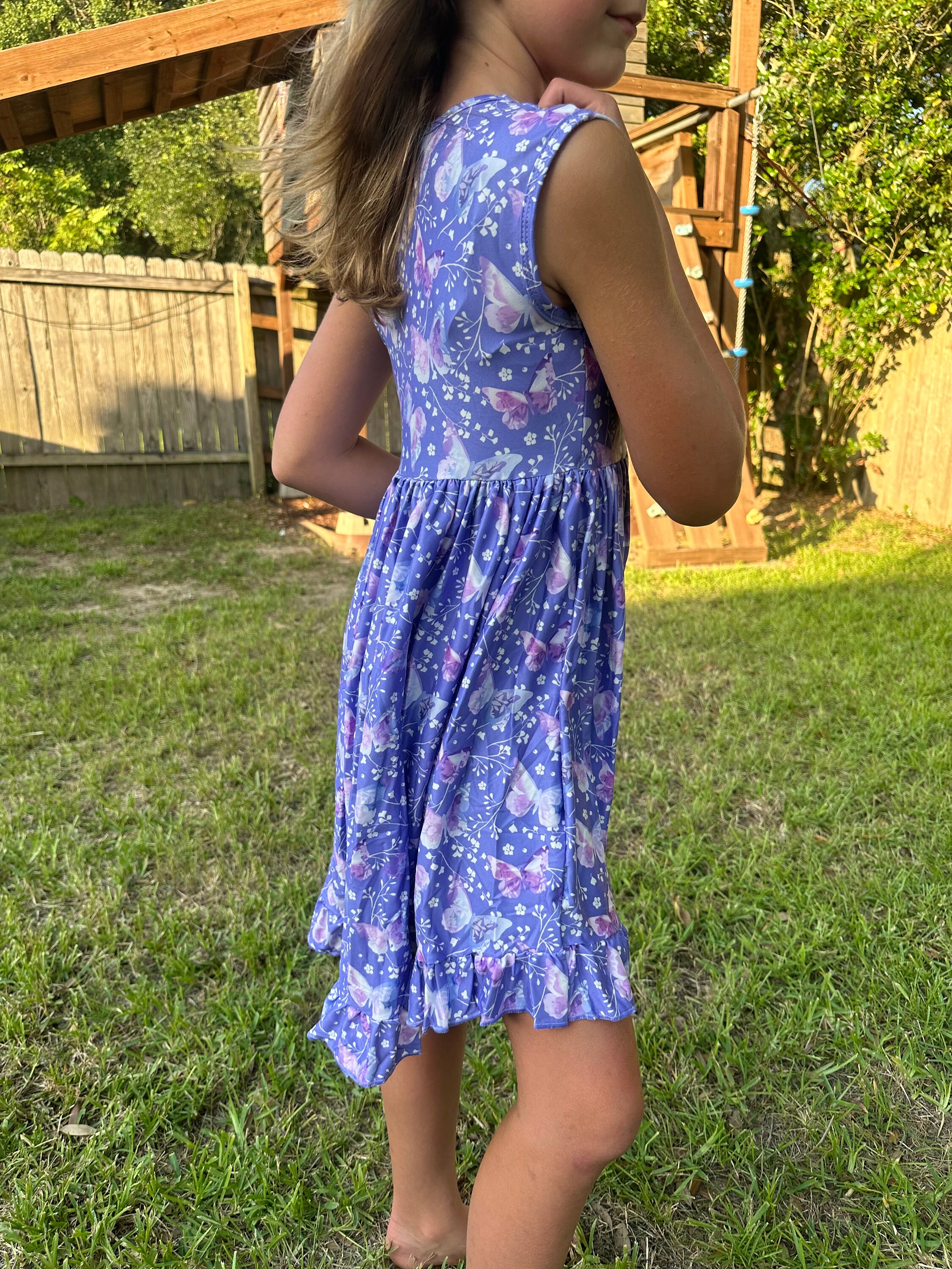 LINA HI-LOW BUTTERFLY DRESS - SALMON main image 1