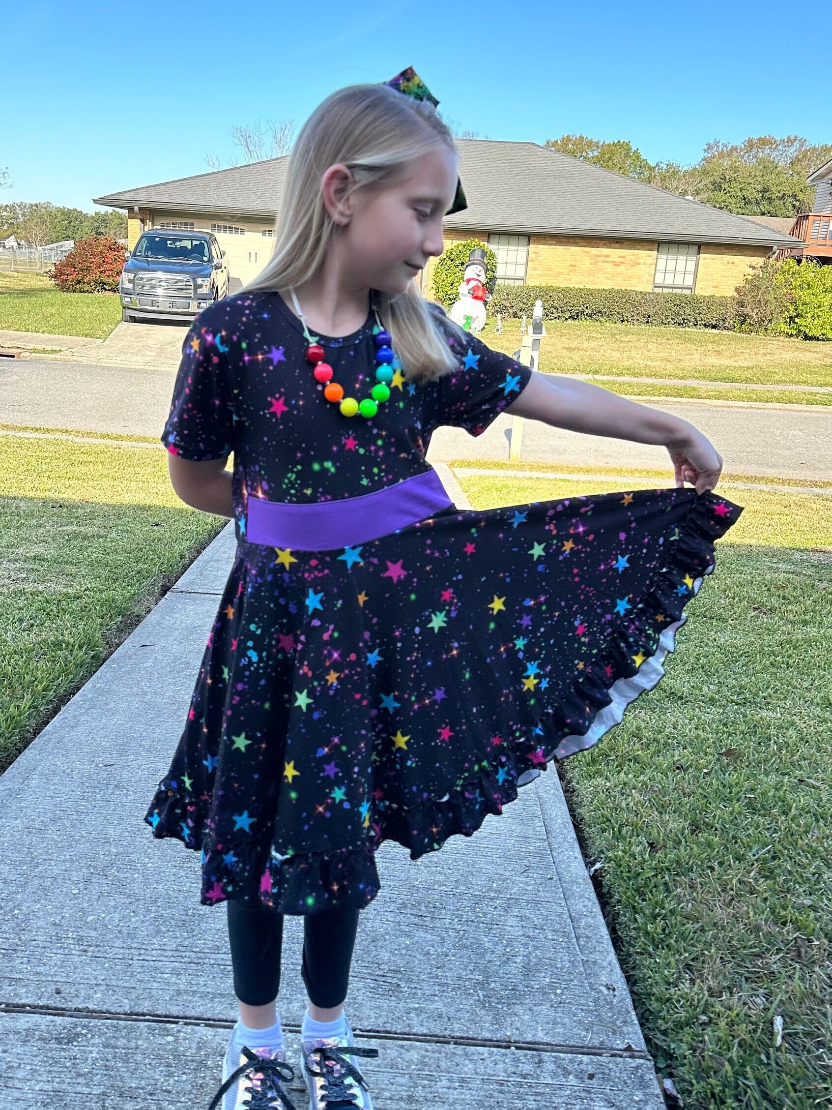 Purple Moons and Stars Dress - Etsy