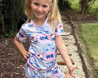 Pink Kawaii Cat Short Set