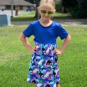 Whales and Dolphins Cap Dress