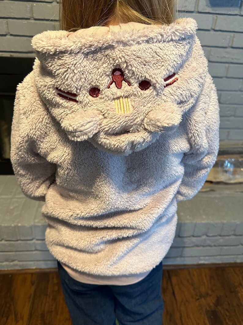 Hellbrauner Kitty-Fleece-Hoodie mit Reißverschluss Bild 1