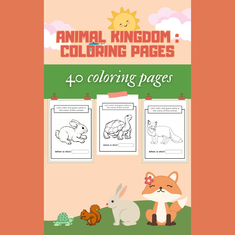 Animal Kingdom Coloring Pages for Kids, Toddlers, Preschoolers