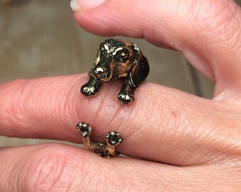 Bague teckel - Bague chien saucisse, Bague chien mignon