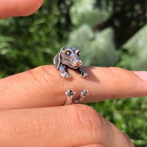 Silver Dachshund Dog Ring-Wiener Dog Ring, Sausage Dog Ring, Cute Dog Rings