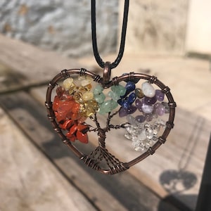 Wire Wrapped Tree of Life Gemstone Necklace-Handmade Pendant Necklace, Tree of Life Gifts, Wire Wrapped Jewellery