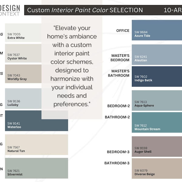 Paint Color Selection Etsy