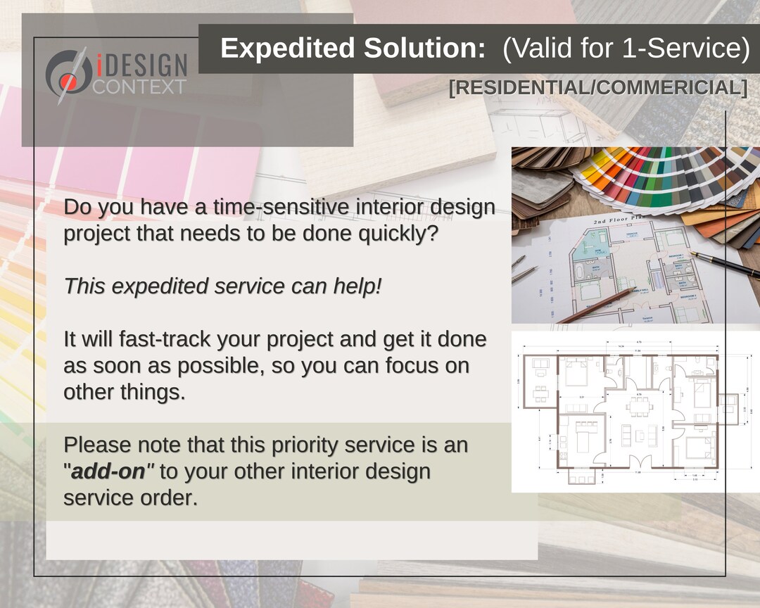 Expedited Design Solution Interior Design Add-on Service Fast Deadline ...