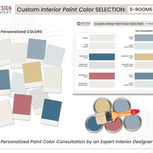 Interior Paint Color Selection, Maximum 5 Rooms, Custom Paint Consultation,Affordable Interior Design,House Paint Color scheme,Home interior