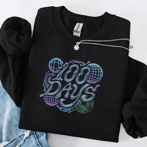 100 Days Challenge PNG | Cyberpunk Glitch Digital Download | 3D Metallic Matrix Sublimation Design | High Res 300 DPI | Coder & Gamer