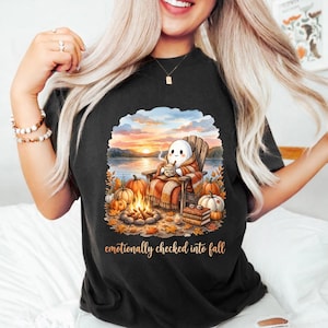 Mentally I Am Here Sublimation Design PNG, Funny Fall Ghost PNG Bundle, Cute Summerween Spooky Cozy Season Shirt Design, Cute Pumpkins