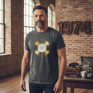 1974 Vinyl Record SVG, 50th Birthday Musician PNG, Retro Audio Design for Shirts, 50 Years of Sound, Instant Download