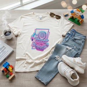 JDM Engine SVG - Turbo Inline-6 Synthwave Digital Art - Vaporwave Car Block Vector