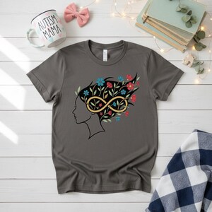 Minimalist Autism PNG, Floral Infinity PNG, Neurodiversity Line Art, Autism Mama Flower PNG, Elegant Awareness Design