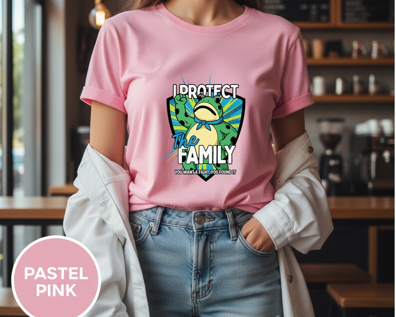 Funny Frog Wall Art Printable | I Protect The Family Digital Download | Cute Aggressive Animal Poster | Family Defender Quote Decor image 5