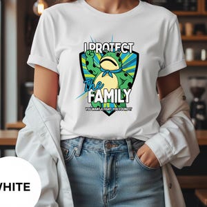 Funny Frog Wall Art Printable | I Protect The Family Digital Download | Cute Aggressive Animal Poster | Family Defender Quote Decor image 2