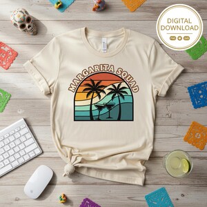Margarita Squad Retro SVG - Vintage 70s Fiesta PNG