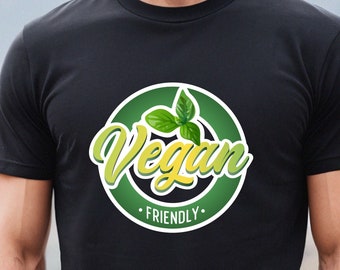 Vegan Friendly T-Shirt, Circular Vegan Symbol, Healthy Vegan Lifestyle Tee, Vegetarian, Sustainable, Vegan Gift for Him or Her, Veggie Life