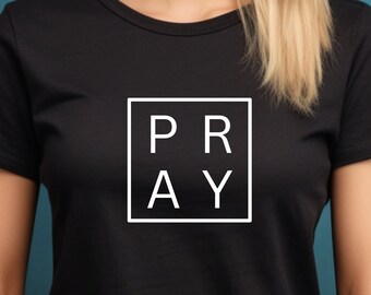 Pray T-Shirt, Christian Tee, Christian Witness, Conversation Starter, Icebreaker T-Shirt, Believer T-Shirt, Ministry Tee, Pastor Casual Wear