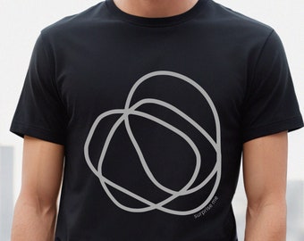 Abstract Loops T-Shirt, Gray Organic Lines T-Shirt, Minimalist Design Tee, Artistic Simplicity Tee, surprise me Tee, Icebreaker T-Shirt