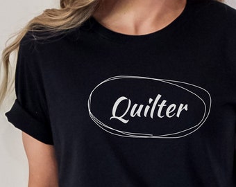 Quilter T-Shirt, Minimalist Quilting T-Shirt, Hand Drawn Oval, Gift for Quilter, Quilter Gift, Simple Quilt Tee, Basic Quilt Tee, Quilt Gift