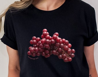 Red Grapes T-Shirt, Deliciously Eye-Catching Tee, Red Wine Tee, Vineyard, Winery, Merlot, Cabernet, Pinot, surprise me Tee, Fun Foodie Tee,