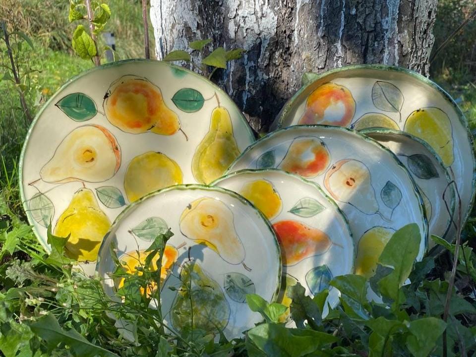 洋ナシ、陶器の装飾デザイン キッチン用陶器製洋ナシ装飾 - Etsy 日本