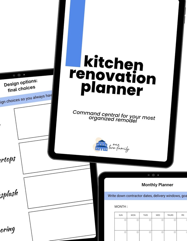 Kitchen Renovation Planner Kitchen Remodel Planner Etsy