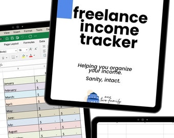 Freelance income tracker | income template for freelancers | freelance money spreadsheet | side hustle income tracker