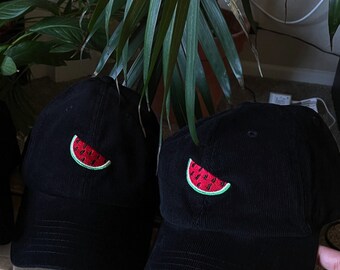 Geborduurde Palestijnse eigendom Palestijnse watermeloen hoed Corduroy Palestina Cap Palestina watermeloen accessoire voor mannen en vrouwen