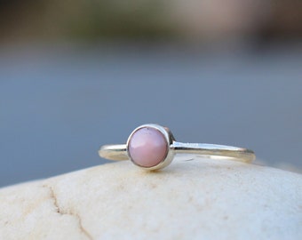 Pink Opal Ring , Opal Gemstone Ring, Sterling Silver Ring, Wanderlust Ring ,October Birthstone Ring